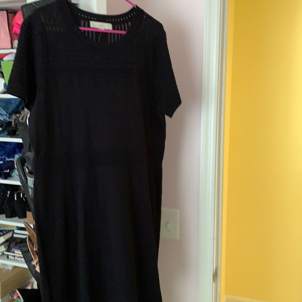 NEW Loft black knit swing dress